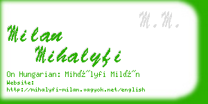 milan mihalyfi business card